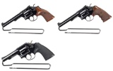 Three Smith & Wesson Double Action Revolvers