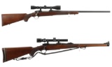 Two Ruger M77 Bolt Action Rifles with Scopes