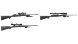 Three Savage Bolt Action Rifles with Scopes