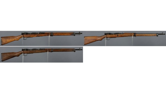 Three Japanese Type 99 Bolt Action Rifles