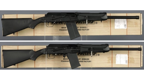 Two Izhmash Saiga Semi-Automatic Shotguns with Boxes