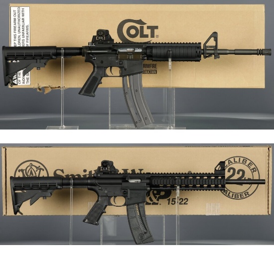 Two Semi-Automatic Rifles with Boxes