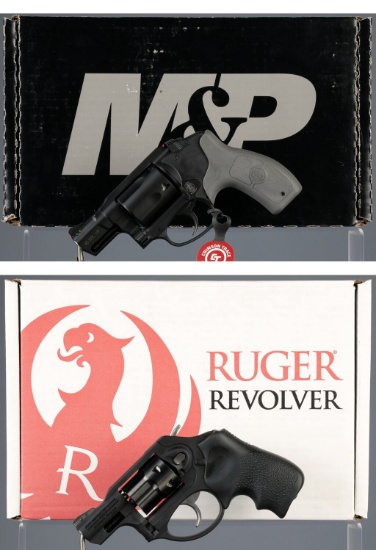Two Double Action Revolvers with Boxes