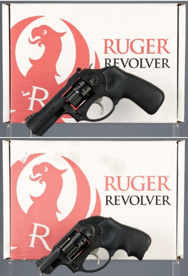 Two Ruger LCR Double Action Revolvers with Boxes