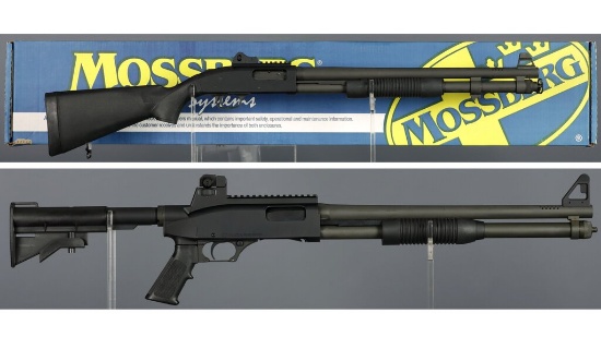 Two Slide Action Shotguns with Boxes