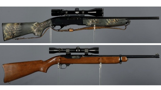 Two American Semi-Automatic Carbines with Scopes