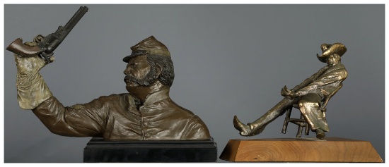 Two Small Bronze Statues