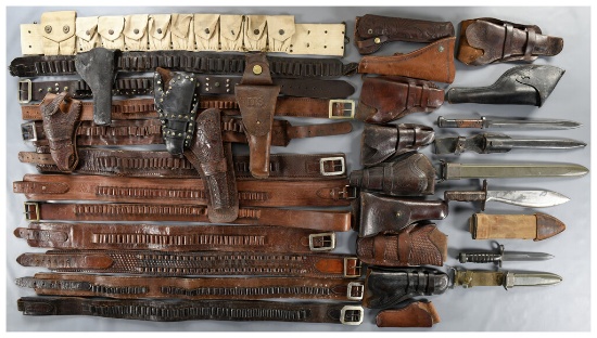 Group of Three Bayonets/Knives and Assorted Holsters