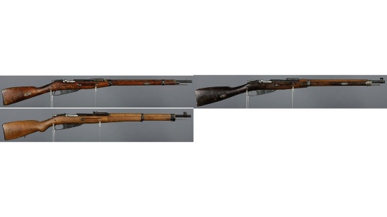 Three Mosin-Nagant Bolt Action Rifles