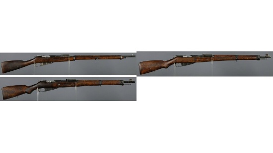 Three Finnish Mosin-Nagant Bolt Action Rifles