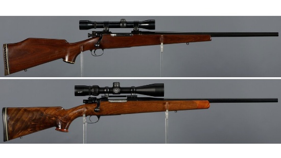 Two Bolt Action Sporting Rifles with Scopes