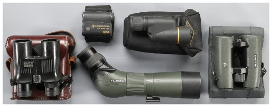 Group of Spotting Scopes and Binoculars