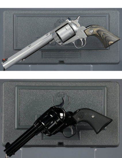 Two Ruger Single Action Revolvers with Cases