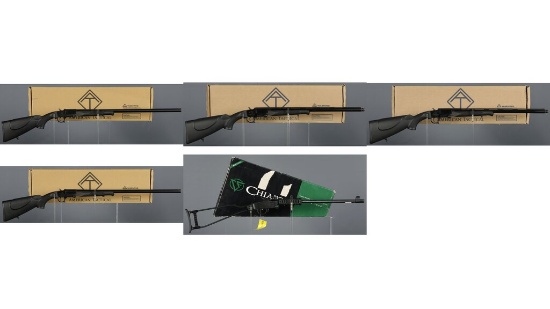 Five Long Guns with Boxes