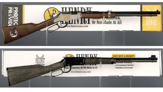 Two Henry Lever Action Long Guns with Boxes