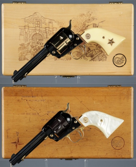 Two Colt Commemorative Frontier Scout Single Action Revolvers