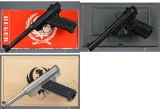 Three Ruger Semi-Automatic Rimfire Pistols with Boxes