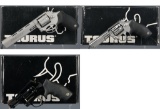 Three Taurus Double Action Rimfire Revolvers with Boxes