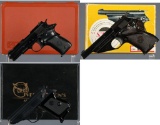 Three Semi-Automatic Rimfire Pistols with Boxes