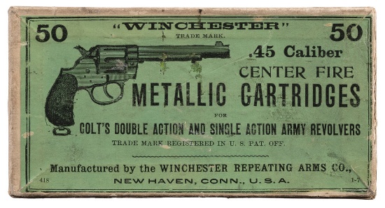 Winchester Repeating Arms Co. Box of .45 Colt Ammunition