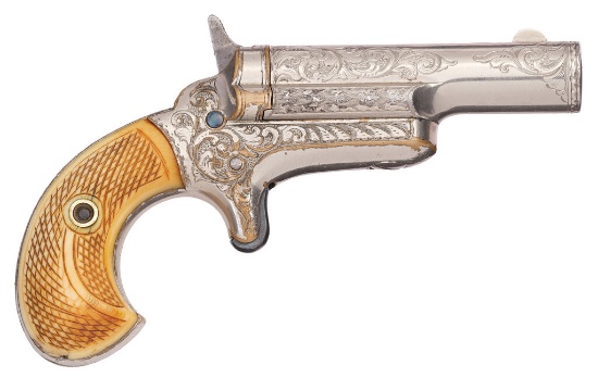 Factory Engraved Colt No. 3 Derringer with Checkered Grips