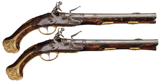 Pair of Nicolas Renier Dutch Flintlock Pistols