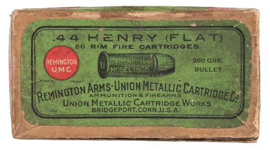 Remington-UMC 50 Round Box of .44 Henry Flat Rimfire Ammunition