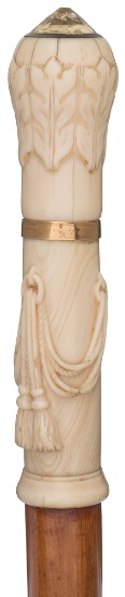 Relief Carved Decorative Pedestal Cane