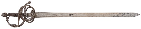 Relief Chiseled German Swept Hilt Broadsword/Sword