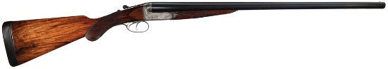 Engraved William Ford Boxlock Double Barrel Shotgun with Case