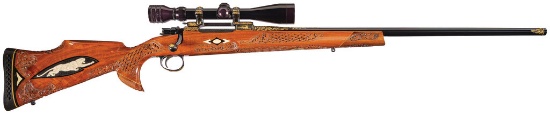 Scoped Winslow Arms Emperor Grade Rifle with Carved Stock