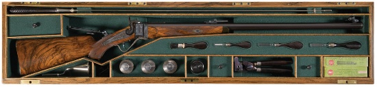 Engraved  T.R. Girodat Sharps Model 1877 Rifle with Case