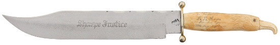 Old Judge Bowie Knife with Wells Fargo Ex. Co. Inscribed Grip