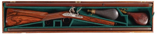 Cased English Half-Stock Flintlock Rifle/Shotgun by Jud Brennan