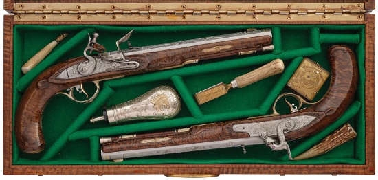 Cecil G. Brooks Personal Cased Pair of Kentucky Pistols