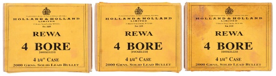 3 Boxes (14 Cartridges) of Holland & Holland 4 Bore Ammunition