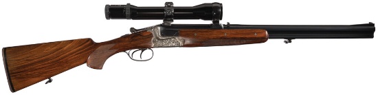 Engraved Gebruder Merkel O/U Combination Gun with Zeiss Scope