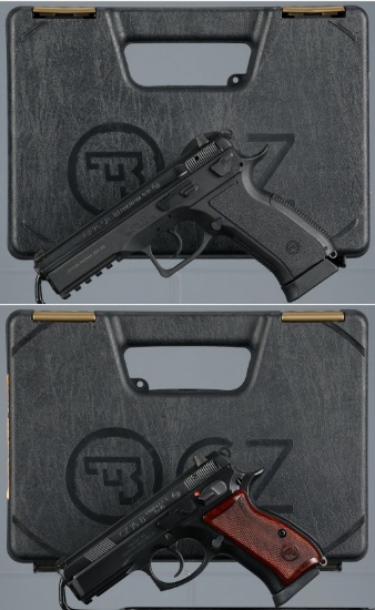 Two CZ 75 Semi-Automatic Pistols with Cases