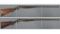 Two Antique American Double Barrel Hammer Shotguns