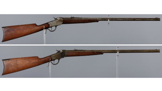 Two Winchester Model 1885 Low Wall Single Shot Rifles