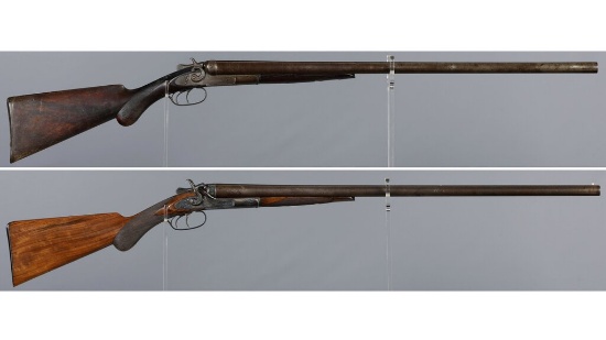 Two Remington Double Barrel Hammer Shotguns