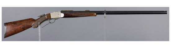 W. M. Farrow Falling Block Rifle with Book