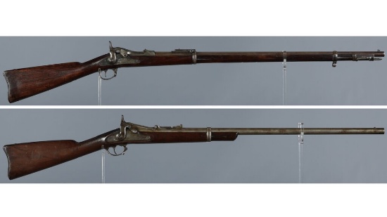 Two U.S. Springfield Armory Trapdoor Single Shot Rifles