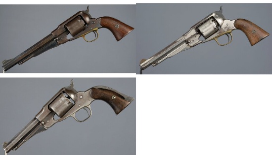 Three Antique Remington Revolvers