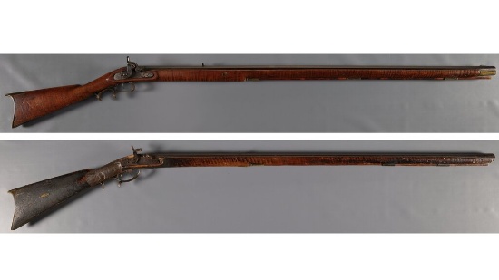Two Percussion American Long Rifles