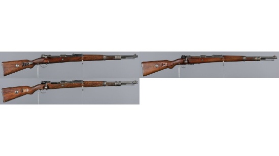 Three German Model 98 Military Bolt Action Rifles