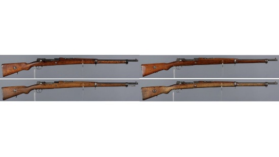 Four Turkish Mauser Model 1938 Bolt Action Rifles