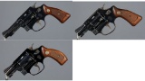 Three Smith & Wesson Double Action Revolvers