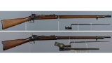 Two U.S. Springfield Trapdoor Rifles with Bayonets