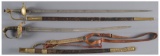 Two Military Swords with Scabbards